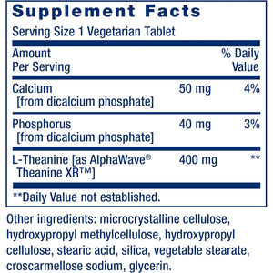 Life Extension Theanine XR™ Stress Relief – L-Theanine – Promotes a Calm Response to Daytime Stress – Non-Gmo, Gluten-Free, Vegetarian – 30 Tablets