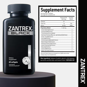 Zantrex Black – Naturally Boost GLP-1 & Metabolism Support | Thermogenic Energy, Weight Management Formula | 60 Pills