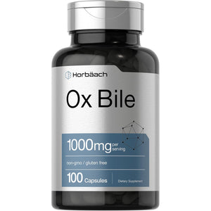 Horbäach Ox Bile Supplement | 1000Mg | 100 Capsules | Digestive Enzymes Supplement | Non-Gmo & Gluten Free