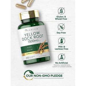 Carlyle Yellow Dock Root Capsules | 200 Count | Non-Gmo, Gluten Free | High Potency Formula | Traditional Herb