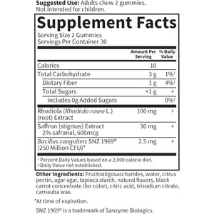 Garden of Life Herbals Stress Relief Gummy with Rhodiola & Saffron for Positive Mood & Stress Response plus Prebiotics & Probiotics for Digestive Support, Gluten-Free, Berry Flavor, 30 Servings