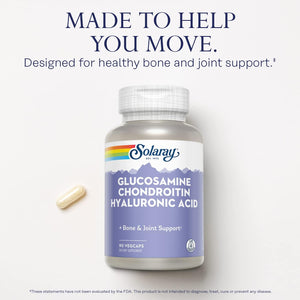 SOLARAY Glucosamine Chondroitin and Hyaluronic Acid, 1500Mg/1000Mg/20Mg 90 Capsules