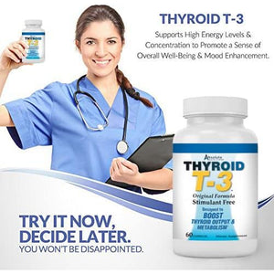 Absolute Nutrition Fat Burning Metabolism Boosting Supplement, Thyroid T-3, 60 Capsules, Off-White, 120
