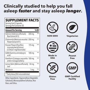 Lifeseasons Rest-Zzz - Natural Sleep Support Supplement - Fall Asleep & Stay Asleep - Calms Nervous System - Ease Muscle Tension & Restlessness - Low Dose Melatonin GABA & Chamomile - 60 Capsules