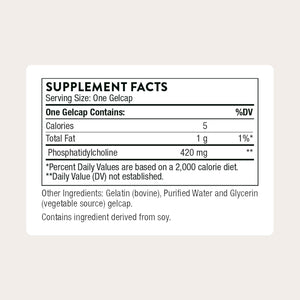 THORNE - Phosphatidyl Choline - Phospholipid Complex for Liver Support, Cholesterol Metabolism & Healthy Bile* - Third-Party Certified - Gluten & Dairy-Free - 60 Softgels