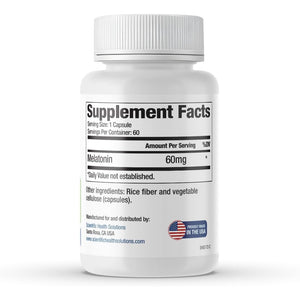 Melatonin 60Mg | High Dosage Melatonin in Easy-To-Swallow Capsules | Vegan, Non-Gmo & Gluten-Free | Us-Made Extra Strength (Single)