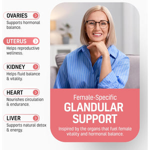 Beef Organ Supplement for Women 6 in 1 Complex Hormone Balance & Energy - 100% Grass Fed & Pasture Raised - Beef Liver, Kidney, Heart, Spleen, Pancreas and More - 180 Capsules