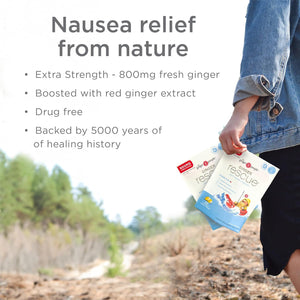 The Ginger People Ginger Rescue Digestive Wellness Lozenges (Soft) | Extra Strength - 800Mg | Nausea, Upset Stomach, Motion Sickness, Mild Heartburn, Indigestion, 30 Count (Pack of 1)