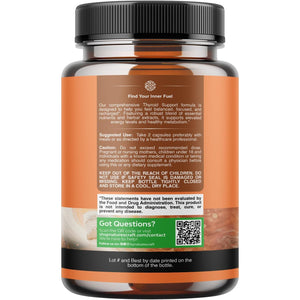 Natures Craft Herbal Thyroid Support Complex - Potent Kelp Iodine Supplement with L Tyrosine, Bladderwrack, Selenium & Ashwagandha for Hormone Balance - Mood & Energy Dietary Pills - 60 Count