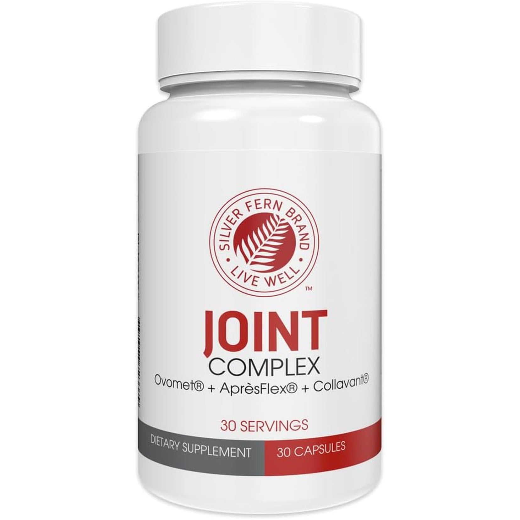 Silver Fern Brand Joint Complex – Daily Joint Support with Aprèsflex Boswellia, Ovomet Eggshell Membrane & Type II Collagen – 120 Capsules, 30-Day Supply