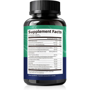 Spike Protein Detox Capsules, Nattokinase Supplement 8000FU, Quercetin with Bromelain & Curcumin Etc. 13-In-1 Protein Capsules Wellness Formula for Immune Health, Vegan, Non-Gmo, 120 Capsules