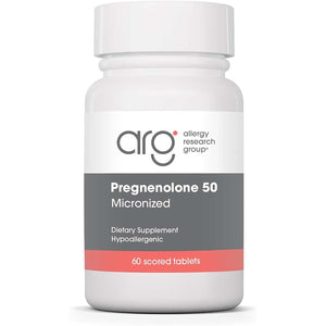 Allergy Research Group ARG Pregnenolone 50 Mg - Micronized Hormone Precursor Support - Highly Bioavailable - Hypoallergenic - 60 Servings - 60 Scored Tablets