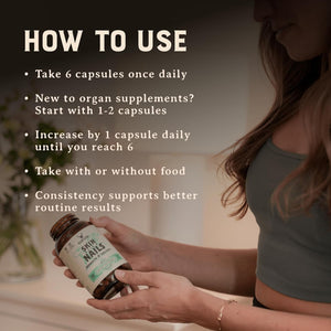 HEART & SOIL – 100% Grass Fed & Finished Beef Organs from Regenerative Cattle with Liver, Heart, Kidney, Pancreas & Spleen – 3000Mg Beef Organ Supplement for Women & Men – Glass Bottle – 180 Capsules