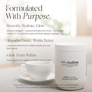 Haroutine Advanced Marine Collagen Peptides Powder + Liposomal Vitamin C, Hyaluronic Acid & Biotin, Type I Collagen Supplement for Skin, Hair, Nails, Joint & Gut Health, Unflavored-Packaging May Vary