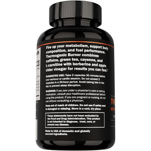 Prime Labs Thermogenic Fat Burner for Men - Weight Loss Supplement - with L-Carnitine, Caffeine, & Green Tea - Thermogenic Energy & Metabolic Support - Third-Party Tested, Made in the USA - 60 Count