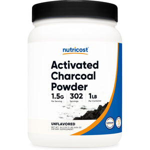Nutricost Activated Charcoal Powder 1Lb - Food Grade Powder, Toothpaste, Facemask, Odor Control, Vegetarian, Gluten Free, Non-Gmo