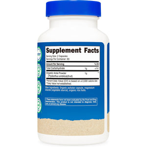 Nutricost Amla 1000Mg, 120 Vegetarian Capsules - CCOF Certified Made with Organic, Non-Gmo, Gluten Free, 60 Servings