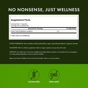 Swanson Full Spectrum Amla Fruit (Indian Gooseberry) Ayurvedic Energy Vitality Antioxidant 500 Milligrams 120 Capsules