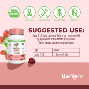 Maryruth Organics Kids Probiotics for Digestive Health | USDA Probiotic Gummies | 2 Month Supply | Kids Probiotics | Immune Support | Gut Health Supplement | Vegan | Non-Gmo | Gluten Free | 60 Count