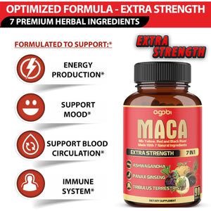 Maca Root Capsules - Supports Natural Health - Energy - Performance & Mood Supplement - Enhanced Blood Flow 3-Month Supply