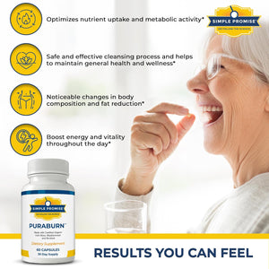 Simple Promise Puraburn™ - Herbal Wellness Supplement with Organic Irish Sea Moss, Bladderwrack & Burdock Root - Supports Digestive Health & Nutrient Absorption - 60 Capsules