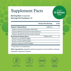 Youtheory Spore Probiotic - Helps Gut Health* - 6 Billion CFU with Prebiotics - Supports Regular Bowel Movement & Diarrhea Relief* - Shelf Stable - 60 Vegetarian Capsules (30-Day Supply)
