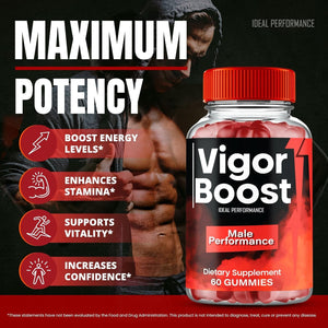 Vigor Boost Gummies, Official Vigorboost Supplement Gummy for Men - Maximum Strength Performance, All Natural Support for Overall Health & Wellness, Advanced Vigor Boost Health Reviews (60 Gummies)