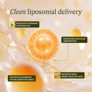 Immunity - 6-In-1 Liposomal Vitamin C Packets, Zinc, D3 + K2, Quercetin, Bee Propolis & Avocado Oil - Antioxidant Liquid Supplement for Immunity, Skin & Bone* - 30 Pouches