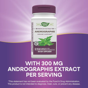 Nature'S Way Premium Extract Andrographis, Immune Support*, 300 Mg Andrographis Extract per Serving, 60 Vegan Capsules