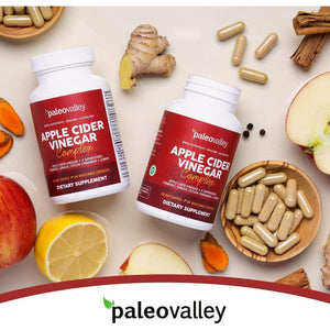 Paleovalley Apple Cider Vinegar Complex with Superfoods - Turmeric, Ginger, Ceylon Cinnamon and Lemon - 84 Vegetable Capsules