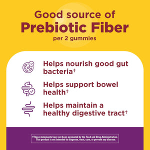 Nature Made Probiotic + Prebiotic Fiber Gummies for Daily Gut Health, Fiber Supplement with Probiotics for Digestive Health Support, 50 Gummies, 25 Day Supply