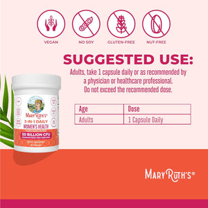 MARYRUTH'S 3-In-1 Daily Health Probiotics for Women | Hormone Support & Gut Health Supplement for Women | Women’S Probiotic | 50 Billion CFU | Vegan | 30 Ct