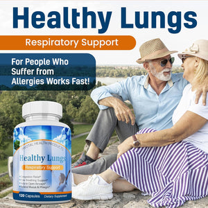 Healthy Lungs 120 Capsules - Improve Lung Function, Breathe Better, Stop Mucus, Phlegm and Allergies Quickly. Get Relief Fast with Healthy Lungs an All Natural Lung Health Supplement