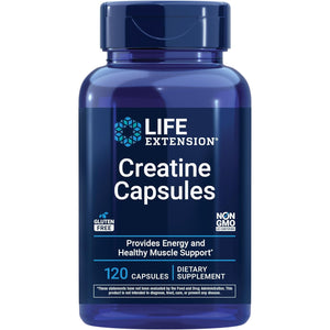 Life Extension Creatine Capsules – Creatine Monohydrate – Promotes Strength, Lean Muscle, Healthy Endurance – Non-Gmo, Gluten-Free – 120 Capsules