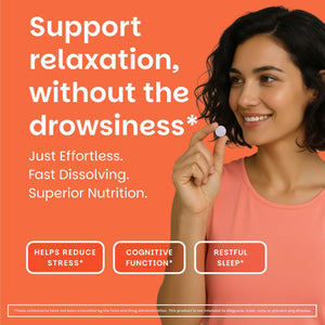 EZ Melts L-Theanine 200 Mg - Stress & Relaxation Support Supplement - No Artificial Flavors - No Drowsiness - Non-Gmo & Vegan - Sweet Cherry - 60 Dissolvable Tablets (30 Servings)