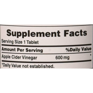 Puritan'S Pride Apple Cider Vinegar 600 Mg, Vegetarian Dietary Supplement, 6 Month Supply, 200 Tablets (Packing May Vary)