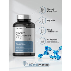 Horbaach N-Acetyl Glucosamine 1000 Mg | 120 Capsules | N-A-G Supplement Pills | Non-Gmo & Gluten Free
