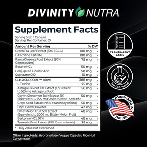 Daytime Fat Burner Supplement for Men & Women,Weight Loss Pills for Women, with Green Tea Extract, Co-Q10, Turmeric, Berberine,Bitter Melon for Metabolism Appetite Support 60 Capsules