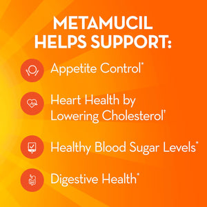 Metamucil, 4-In-1 Fiber Supplement, Psyllium Husk Powder, Sugar-Free Powder, Berry Flavored Drink, 114 Servings
