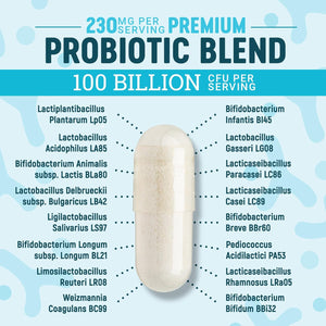 Nature'S Physician Probiotics - 100 Billion CFU per Capsule - 16 Strains + Prebiotics - Best Probiotic Supplement for Women & Men - Supports Immune, Digestive Health, Constipation & Gas - 60 Capsules