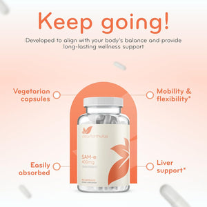 Clear Formulas Bioactive Sam-E 400Mg - High Strength Sam-E Supplement with Biologically Active S,S Form for Liver and Mood Support - Vegan Non-Gmo Preservative Free - Made in the US (90 Servings)