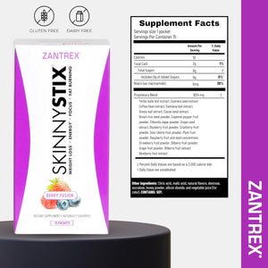 Zantrex Skinnystix Berry Fusion GLP-1 Support Drink Mix, Energy & Metabolic Support Powder, Appetite Control, 15 Single-Serving Packets