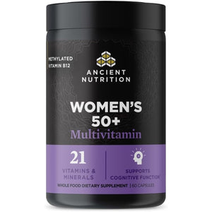 Ancient Nutrition Women’S 50+ Multivitamin with Ashwagandha – Menopause Support for Hot Flashes, Sleep, Mood, Energy & Hormonal Balance – 21 Vitamins & Minerals – 30 Servings