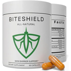 BITESHIELD Mosquito Repellent Pills for Humans — Daily Ingestible Supplement, Plant-Based, 24/7 Protection from Bug Bites — 60 Capsules, No Sprays or DEET
