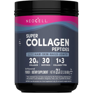 Neocell Super Collagen Peptides Powder | 30 Servings | Unflavored | Types I & III | Grass Fed Bovine Supplement | Hair, Skin, & Nails | for Women and Men
