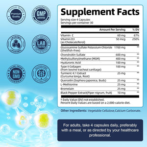 Totaria Liposomal Glucosamine Chondroitin MSM Collagen | 3000 MG | Joint Support Supplement Bone Health Support Flexibility & Cartilage Maintenance for Men & Woman Supplement, Non-Gmo