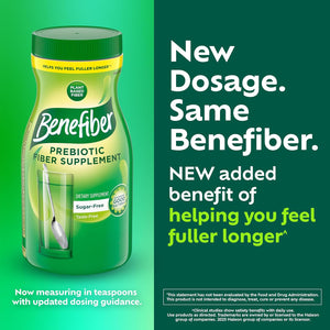 Benefiber Daily Prebiotic Fiber Supplement Powder for Digestive Health, Unflavored -124 Teaspoons (8.7 Ounces)