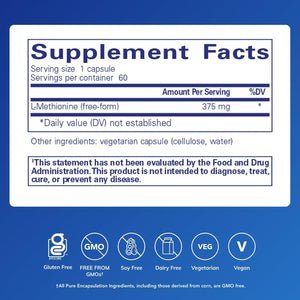 Pure Encapsulations L-Methionine | Glutathione and Amino Acid Supplement for Joints, Liver and Pancreas Support, Antioxidants, and Nervous System* | 60 Capsules