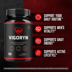 Vigoryn Capsules - Official Vigoryn Pills Advanced Premium Formula Support Maximum Strength, All Natural Ingredients Vitamins for Overall Health & Wellness Reviews, 60 Capsules for 1 Month