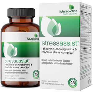 Futurebiotics Stressassist L-Theanine Ashwagandha and Rhodiola Rosea Stress Complex - Natural Nutritional Stress Function, 90 Vegetarian Capsules